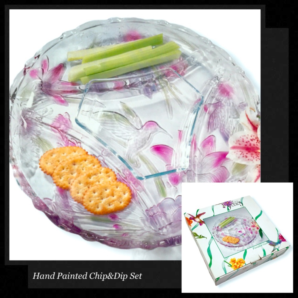 CRYSTAL CLEAR STUDIOS 1993 Glass Chip&Dip Set